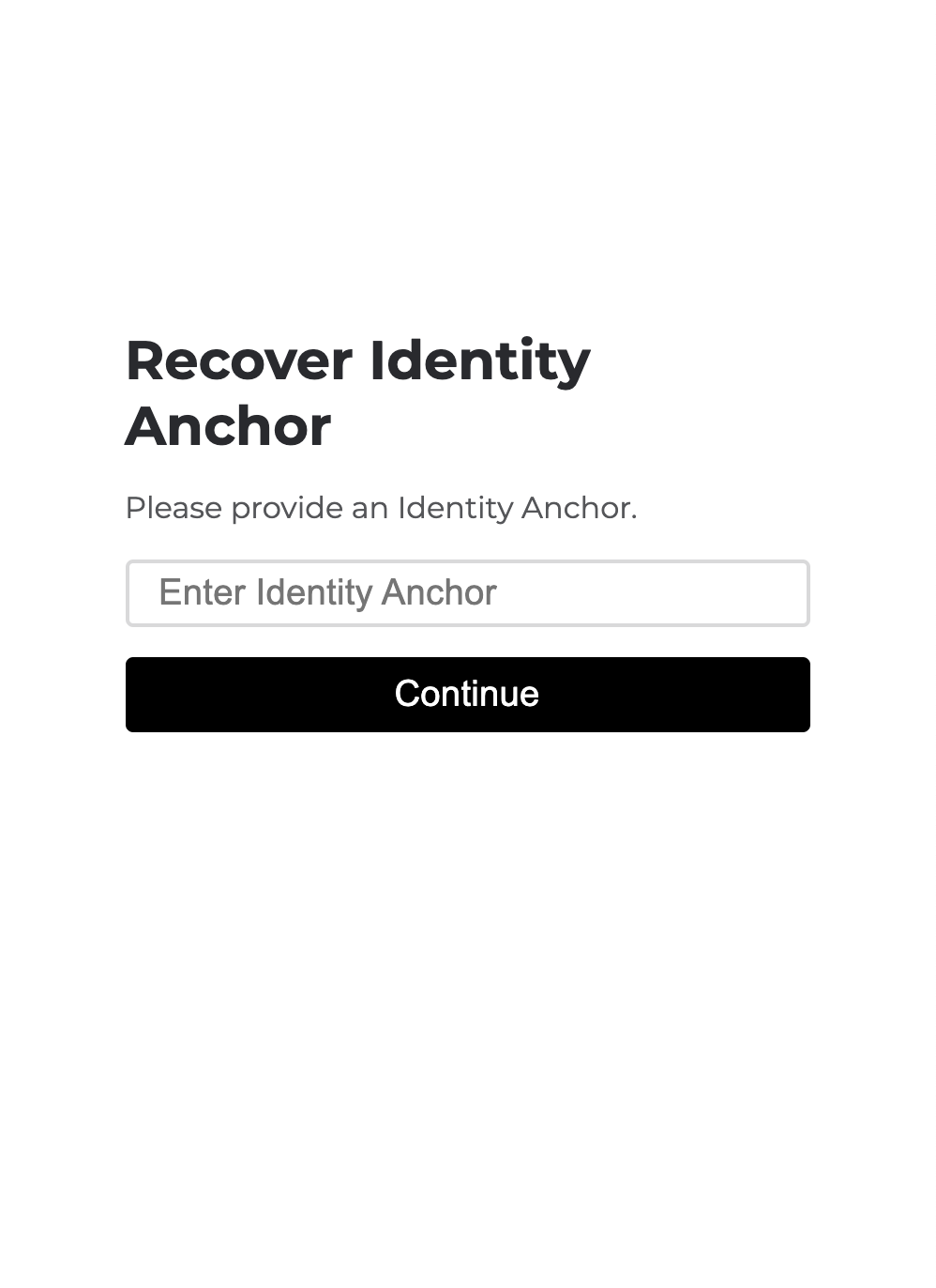 recover identity anchor