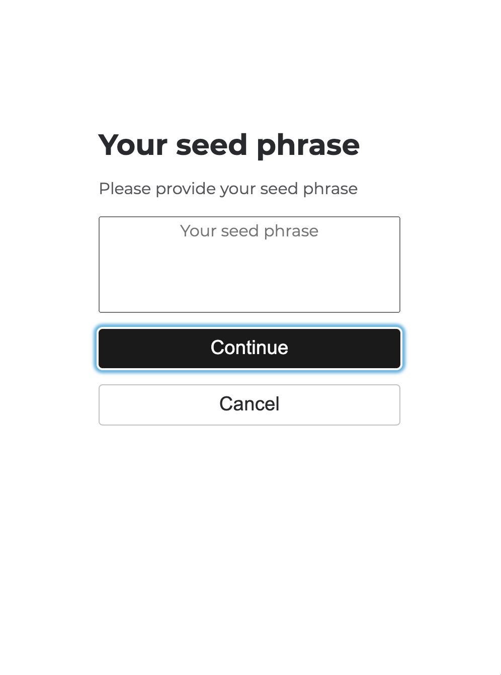 your seed phrase